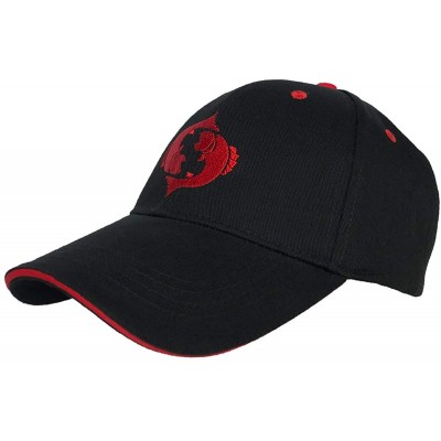 Baseball Caps 100% Cotton Baseball Cap Zodiac Embroidery One Size Fits All for Men and Women - Pisces/Red - CX18RMK9M7Z $15.50