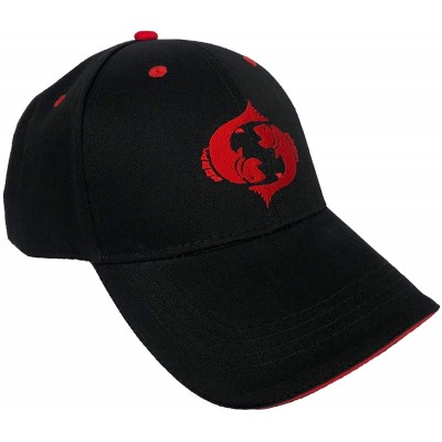 Baseball Caps 100% Cotton Baseball Cap Zodiac Embroidery One Size Fits All for Men and Women - Pisces/Red - CX18RMK9M7Z $15.50