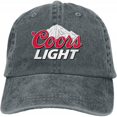 Baseball Caps Unisex Coors Light Mountain Washed Denim Baseball Caps Sun Hat Adjustable Snapback - Deep Heather - C318TX3ZI7K...