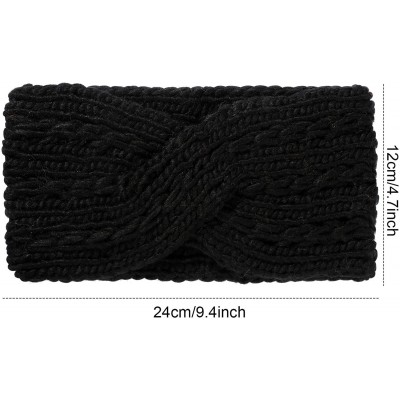 Cold Weather Headbands Knitted Headbands Winter Warm Ear Warmers Chunky Twist Crochet Head Wraps for Women - CB18Y2IZKD4 $8.15