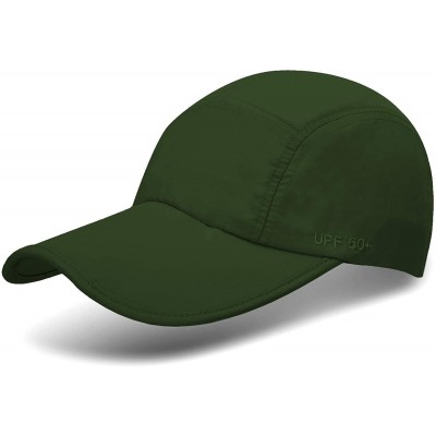 Baseball Caps Unisex UPF 50+ Sun Protection Quick Dry Unstructured Long Bill Baseball Cap Portable Hats - Army Green - CK18Q2...