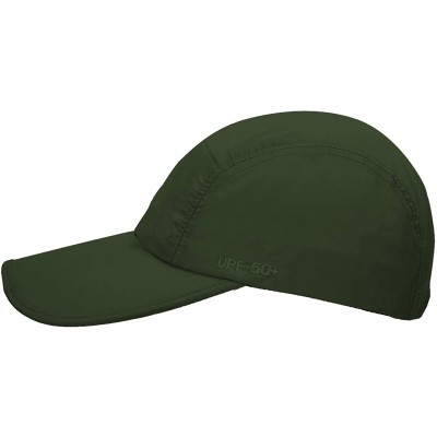 Baseball Caps Unisex UPF 50+ Sun Protection Quick Dry Unstructured Long Bill Baseball Cap Portable Hats - Army Green - CK18Q2...