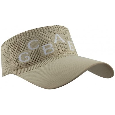 Visors Womens Summer Quick-Dry Mesh Empty Top Golf Stretchy Sun Baseball Visor Hat Cap - Letters Beige - C218RUR2XRG $18.13
