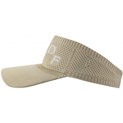 Visors Womens Summer Quick-Dry Mesh Empty Top Golf Stretchy Sun Baseball Visor Hat Cap - Letters Beige - C218RUR2XRG $10.36