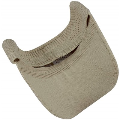 Visors Womens Summer Quick-Dry Mesh Empty Top Golf Stretchy Sun Baseball Visor Hat Cap - Letters Beige - C218RUR2XRG $10.36