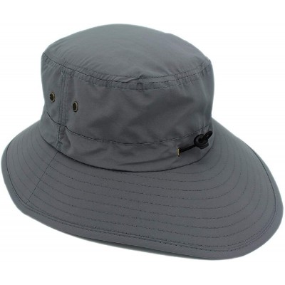 Sun Hats Women Lightweight Safari Sun Hat Quick Dry Fishing Hat with Strap Cool - Dark Grey - CL18G0SY9LI $11.48