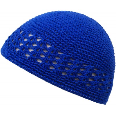 Skullies & Beanies Knit Kufi Hat - Koopy Cap - Crochet Beanie - Royal Blue - C212COR3DBB $10.91