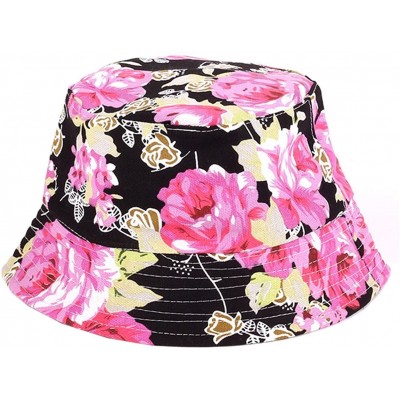Bucket Hats Bucket Hat Black Floral Printed - Summer Women Men Fisherman Cap Packable Bucket Hat - Style2 - CV18G9TW3KR $10.16