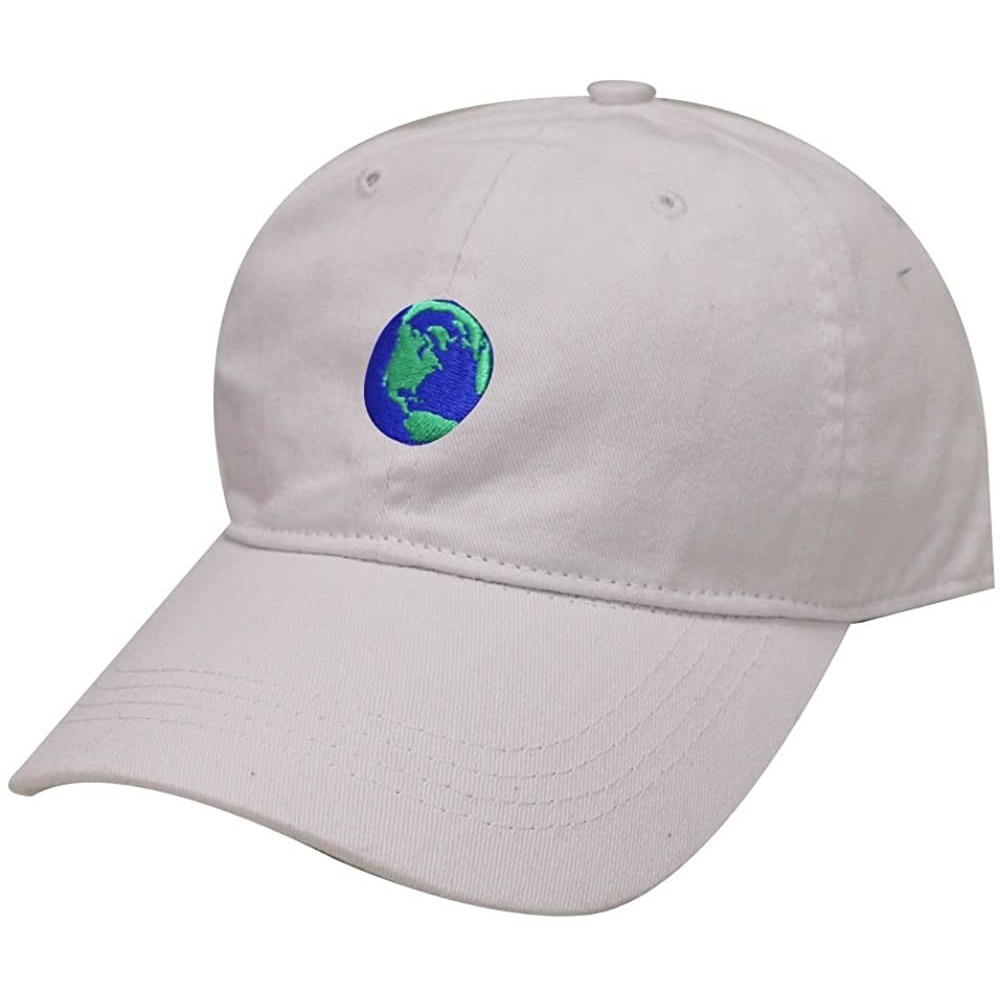 Baseball Caps Earth Cotton Baseball Dad Cap - White - C017YQRD6MC $9.51