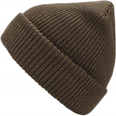 Skullies & Beanies Winter Beanie Hat Warm Knit Hats Acrylic Knit Cuff Beanie Cap for Women & Men - Coffee - CL18ZIT9TOO $10.24