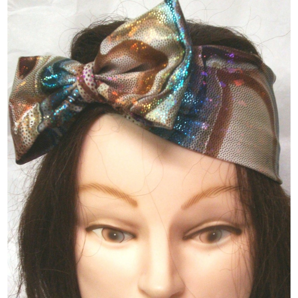 Headbands Hand Made Sparkle Spandex Tie Dye Flexible Headband for Ladies and Teens - C2112N2UMN5 $21.51