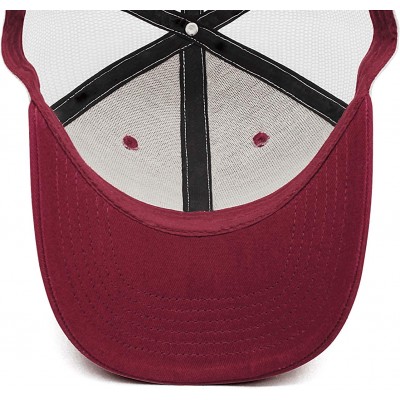 Baseball Caps Unisex Dad Cap Trucker Hat Casual Breathable Baseball Snapback - Maroon-1 - CY18Q8R7GT0 $12.38
