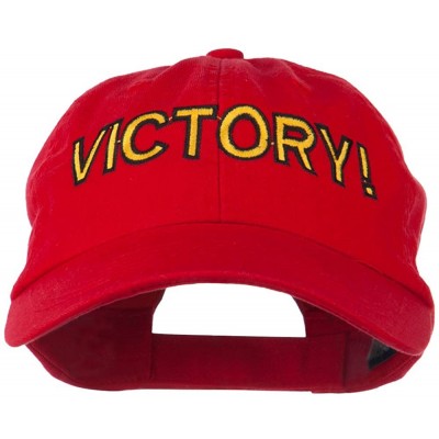 Baseball Caps Victory Embroidered Washed Cap - Red - C911MJ3U39V $24.58