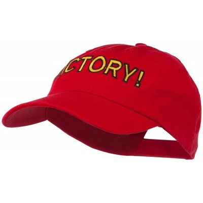 Baseball Caps Victory Embroidered Washed Cap - Red - C911MJ3U39V $24.58
