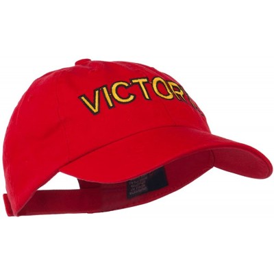 Baseball Caps Victory Embroidered Washed Cap - Red - C911MJ3U39V $24.58