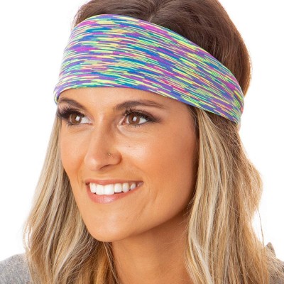 Headbands Xflex Space Dye Adjustable & Stretchy Wide Headbands for Women - Heavyweight Space Dye Purple Multi - C317X6XC29C $...