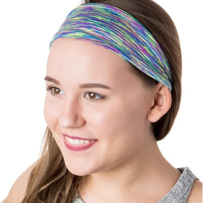 Headbands Xflex Space Dye Adjustable & Stretchy Wide Headbands for Women - Heavyweight Space Dye Purple Multi - C317X6XC29C $...