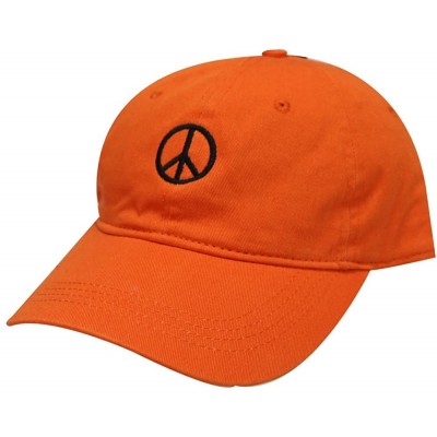 Baseball Caps Peace Sign Cotton Baseball Dad Cap - Orange - C017Z2NM5GS $11.67