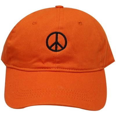 Baseball Caps Peace Sign Cotton Baseball Dad Cap - Orange - C017Z2NM5GS $11.67