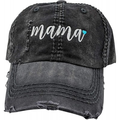 Baseball Caps Women's- Customizable- Mama Baseball Cap- Mama Hat- Mom Hat - Blackcustomized - C9195U5R67C $26.66