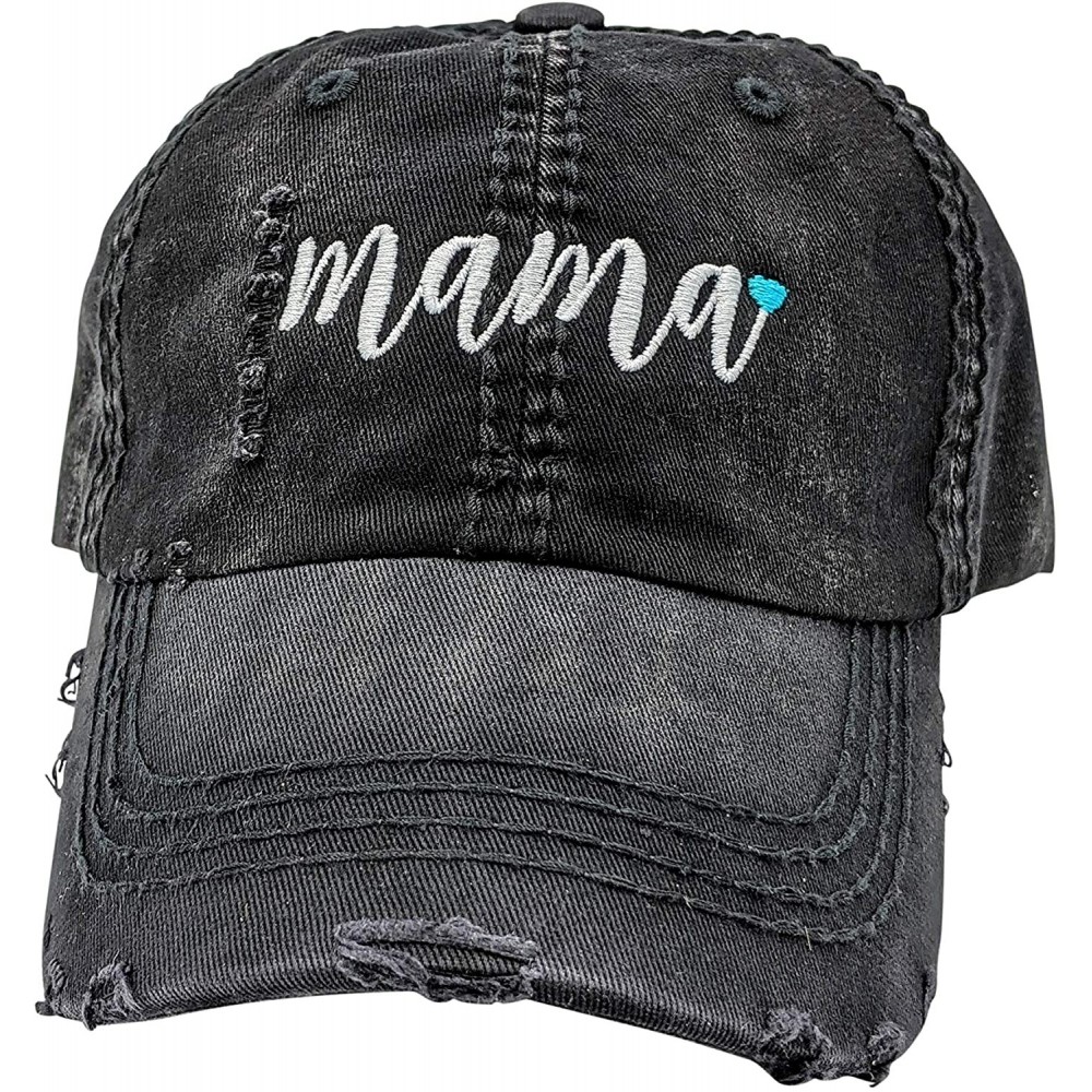 Baseball Caps Women's- Customizable- Mama Baseball Cap- Mama Hat- Mom Hat - Blackcustomized - C9195U5R67C $26.66