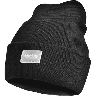 Skullies & Beanies Unisex LED Beanie Hats-Winter Lighted Hats with Replaceable Batteries - Black - CZ18X7EOXTS $7.67