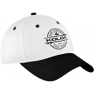 Baseball Caps Old School Curved Bill Solid Snapback Hats - Black/White With Black Embroidered Logo - C917Y7IWA6Z $13.54