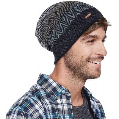 Skullies & Beanies Winter Long Slouchy Beanie Unique Mix Knit Ski Cap Hat Skully for Men & Women - Mix Knit Grey - CF186HGXRW...