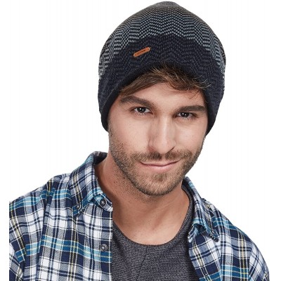 Skullies & Beanies Winter Long Slouchy Beanie Unique Mix Knit Ski Cap Hat Skully for Men & Women - Mix Knit Grey - CF186HGXRW...