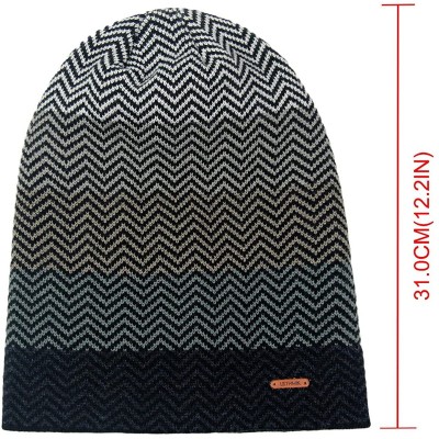 Skullies & Beanies Winter Long Slouchy Beanie Unique Mix Knit Ski Cap Hat Skully for Men & Women - Mix Knit Grey - CF186HGXRW...