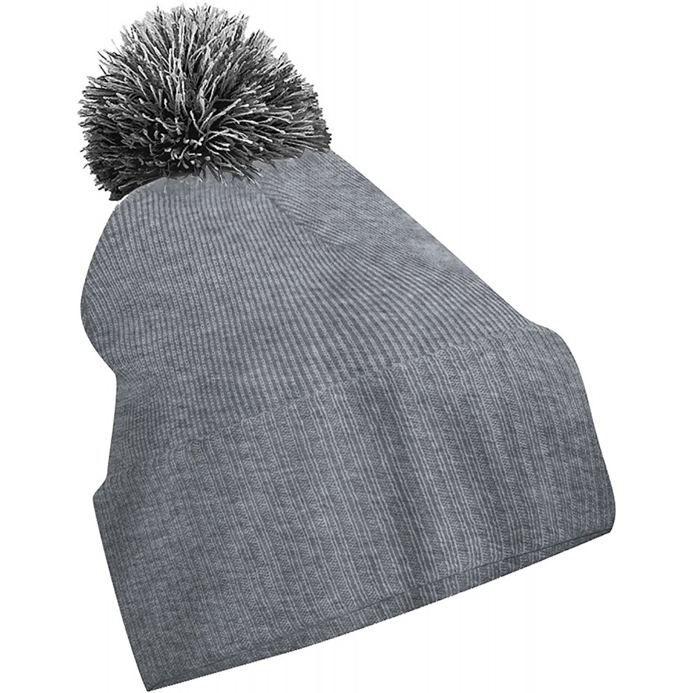 Skullies & Beanies Big Girls Snowstar Duo Extreme Winter Hat - Heather Gray/ Black - C711J4UDT1V $9.87