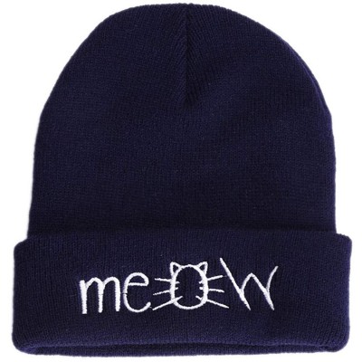 Skullies & Beanies Warm Winter Hat Knit Beanie Skull Cap Cuff Beanie Hat Winter Hats for Women - Navy - CC18Y5883TN $8.77