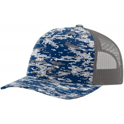 Baseball Caps Twill Mesh Back Trucker Snapback Hat - Navy Digital CAMO/Charcoal - CN185QC7L6O $16.95