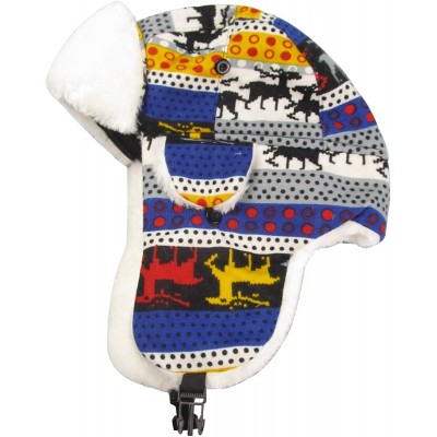 Bomber Hats Adult Fun Printed Trapper Winter Hat-Deer Design (One Size-) - Royal Blue - CL1296KYV7T $11.68