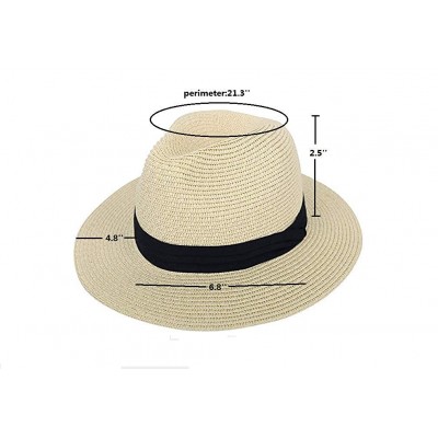 Sun Hats Beach Sun Hat for Women Summer Straw Caps Foldable Roll up with Decorative Bow - Khaki - CD18REIY7E0 $11.01