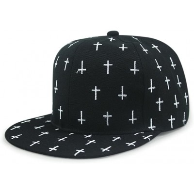 Baseball Caps Fashion Unisex Baseball Cap Snapback adjustable Hip Hop hat Punk Boy Girl Cross - White - C712FW73EU5 $40.85