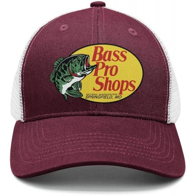 Skullies & Beanies Bass-Pro-Shops-Gone-Fishing-Logo-Classic Adjustable Mesh Unisex Dad Hat Caps - Maroon-14 - CA18REKCDH7 $19.05