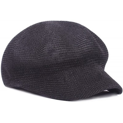 Newsboy Caps Women's Mesh Summer Newsboy Cap Beret Visor Hat - Black - CO18E7892C6 $10.94