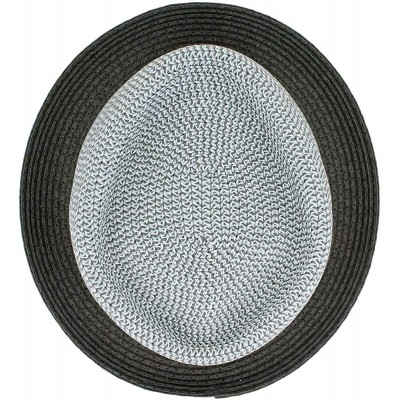 Fedoras Belfry Men/Women Summer Straw Pork Pie Trilby Fedora Hat in Blue- Tan- Black - Eliltbluemix - CI18YMOAR2K $30.74