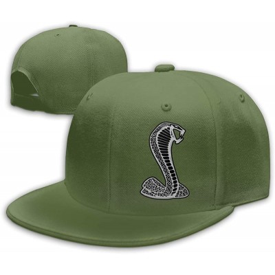 Baseball Caps Black Mustang Cobra Snapback Flat Baseball Cap Men's Adjustable - Moss Green - CE196XN9ZO3 $10.56