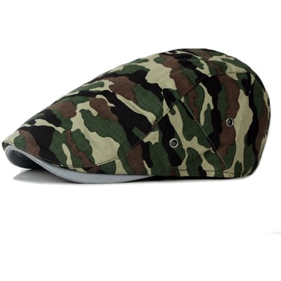 Newsboy Caps Newsboy Cap Military Camouflage Flat Cap Duckbill Hat Ivy Irish Gatsby Caps - Camo Brown - CX18COU0Y7C $16.25