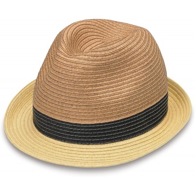 Sun Hats St. Tropez Trilby - Unisex- Designed in Australia- Tri-Toned - Natural Combo - CS12O2VRXXV $79.10