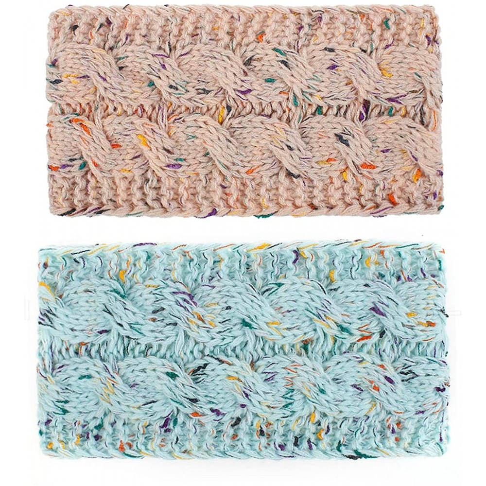 Cold Weather Headbands Girls Headbands Hat Fuzzy Lined Cute Beanies Ear Warmer Headbands for Women - 2 Pack Multi-colored 3 -...