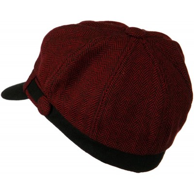 Newsboy Caps Wool Blend Herringbone Newsboy Cap - Red - C4110J6H573 $32.36