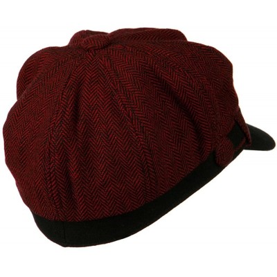 Newsboy Caps Wool Blend Herringbone Newsboy Cap - Red - C4110J6H573 $32.36