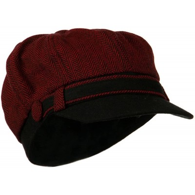 Newsboy Caps Wool Blend Herringbone Newsboy Cap - Red - C4110J6H573 $32.36