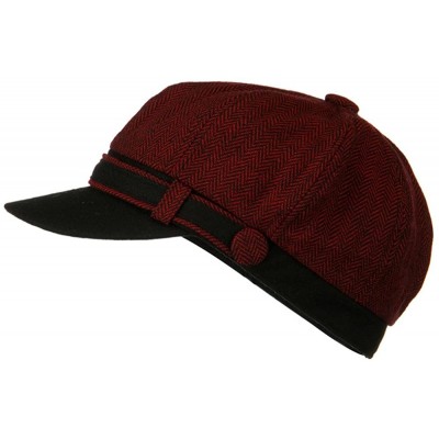 Newsboy Caps Wool Blend Herringbone Newsboy Cap - Red - C4110J6H573 $32.36