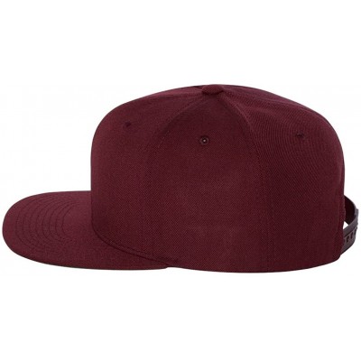 Baseball Caps Unisex Adult 6089 6-Panel Structured Flat Visor Classic Snapback - Maroon - CE11MLEKXQB $8.66