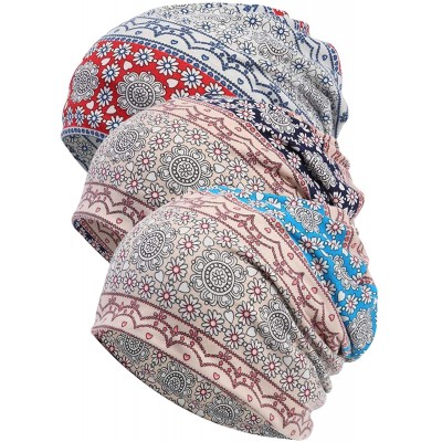 Skullies & Beanies Women's Soft Chemo Hat Beanie Sleep Cap for Cancer 3 Pack - C - CX12N8XRH14 $13.92