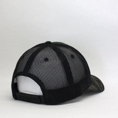 Baseball Caps Plain Two Tone Cotton Twill Mesh Adjustable Trucker Baseball Cap - Camo/Black Mesh - CJ18C99EQ4L $14.51